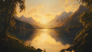 大幅高清山水日出