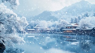 浴鹄湾雪景