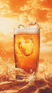 啤酒水花质感特效