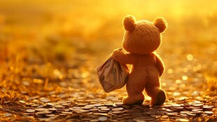 孤独伤心的小熊玩偶