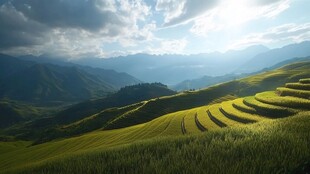 梯田宽幅风景