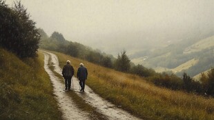 雨中的两个人