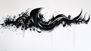 水中墨舞墨韵涂鸦艺术