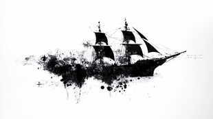 水墨画魔舟设计