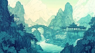 雁荡山插画