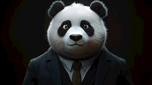 穿西装的熊猫
