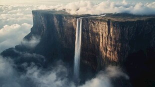 悬崖飞瀑图片素材下载