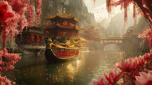 宫殿楼阁仙境仙人大殿