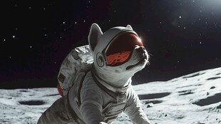 穿着红色宇航服的猫