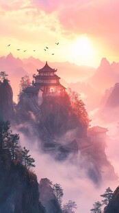 山水楼阁雅致意境风