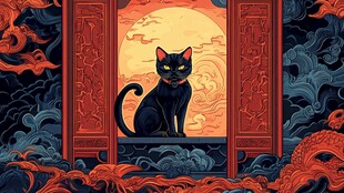 猫咪文创插画