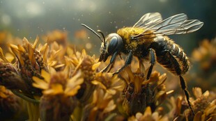 蜜蜂采蜜高清壁纸