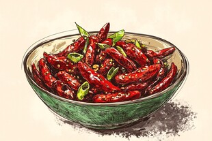 辣椒插画场景图