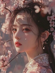 古风美女头像插画封面