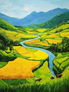 高清宽幅田园山水