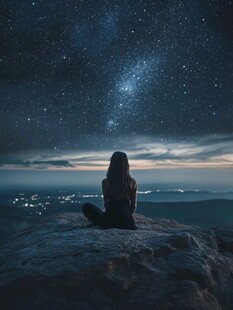 星辰大海女孩背影