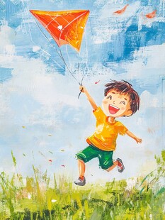 放风筝插画