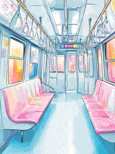 地铁插画