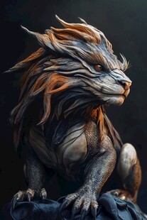 仙人神兽局部特写