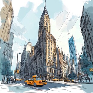 纽约城市鼠绘