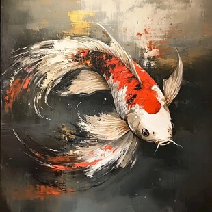 油画锦鲤