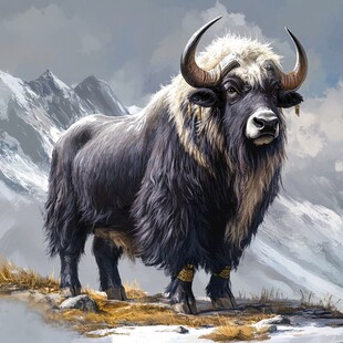 野牦牛插画