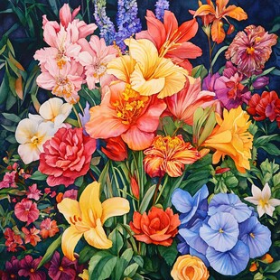 3d立体花卉油画