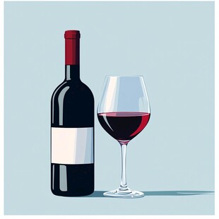 红酒插画