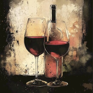 红酒杯装饰画