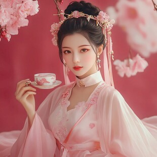 粉色汉服