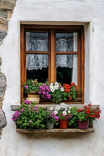 窗口与鲜花