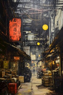 庙街插画