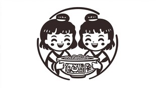 卡通女孩拉面logo