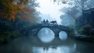 烟雨古桥