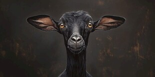 手绘山羊工作室装饰画