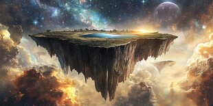 3d云海悬浮小岛