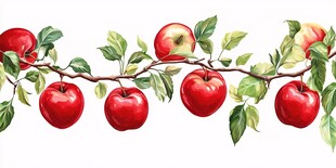 新中式装饰画手绘苹果