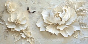 3d浮雕金属牡丹花