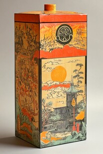 人物山水楼阁盒