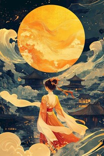 中秋古装插画