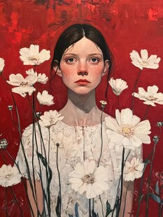 油画质地手绘人物