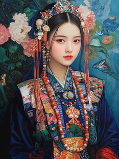 清宫美人插画
