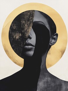 人脸色块拼接装饰画