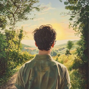 手绘追光的少年