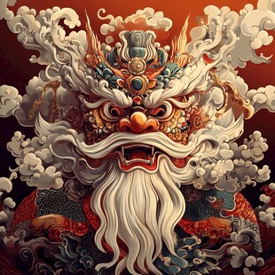 醒狮包装插画