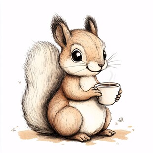 手绘小松鼠