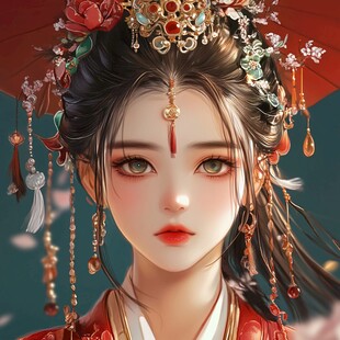 古风美女头像插画封面