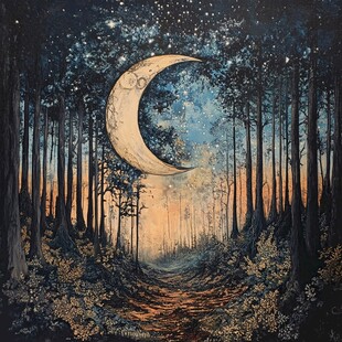 梦幻夜晚立体画