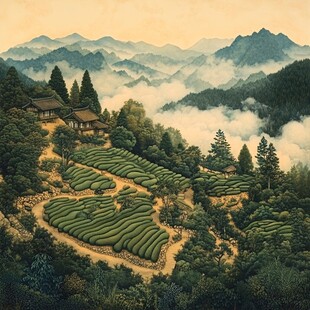 茶园风景装饰画