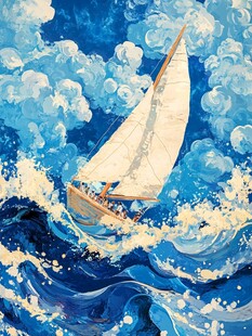 乘风破浪包装插画